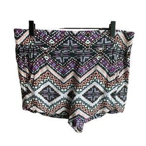 Express Multicolor Tribal Print Shorts - Women's Small
